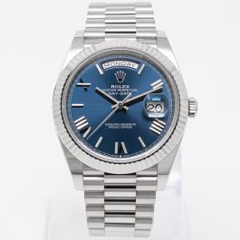 Buy Genuine Used Rolex Day Date 40 228239 Watch Bright Blue Dial SKU 6211