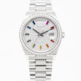 Buy Genuine Used Rolex Day-Date 36 128349RBR Watch Pave Diamond