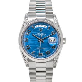 Buy Genuine Used Rolex Day-Date 36 118296 Watch - Blue Wave