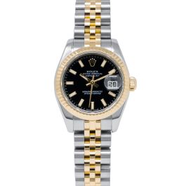 Buy Genuine Used Rolex Lady Datejust 26 179173 Watch Black Dial