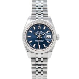 Buy Genuine Used Rolex Lady Datejust 26 179174 Watch Blue Dial SKU 4799