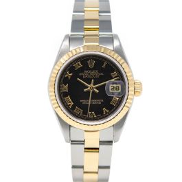 Rolex datejust black hotsell pyramid roman dial 16233
