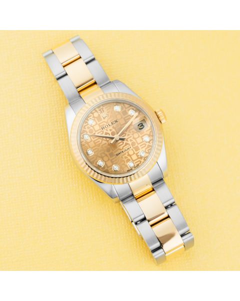 Rolex Datejust 31, 178273, Steel & Gold, Champagne Jubilee Diamond, Oyster Bracelet, Renewed