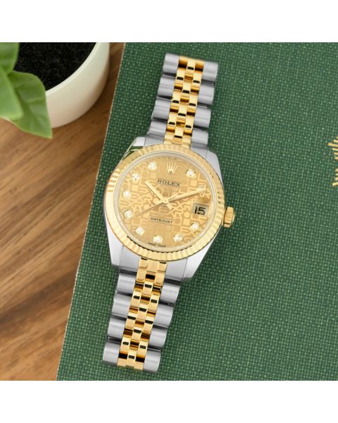 Rolex Datejust 31, 178383, Steel & Gold, Champagne Jubilee Diamond Dial, Jubilee Bracelet, Renewed