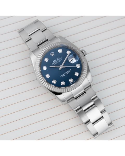 Rolex Datejust 36, 116234, Steel & White Gold, Blue Diamond Dial, Oyster Bracelet