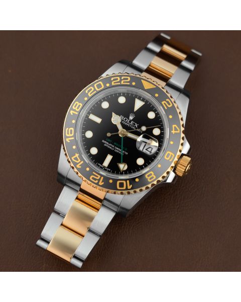 Rolex GMT-Master II, 116713LN, 40mm, Steel & Gold, Black Dial, Black Bezel, Oyster Bracelet
