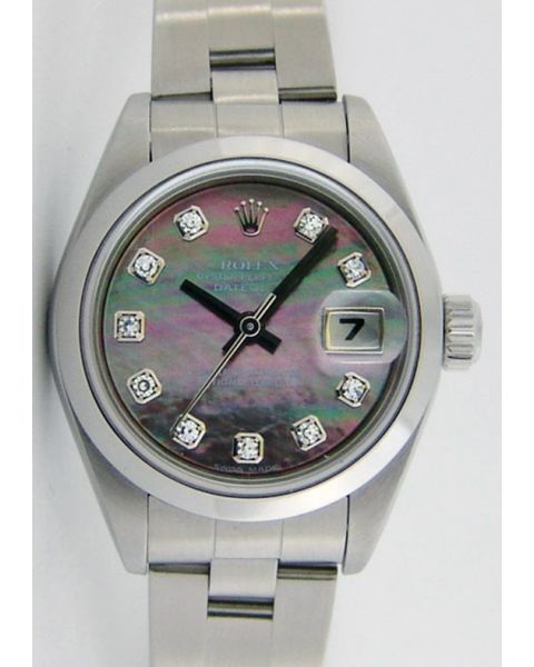 Rolex Lady Datejust Steel Black Mother of Pearl Diamond Dial 79160 Oyster WATCH CHEST