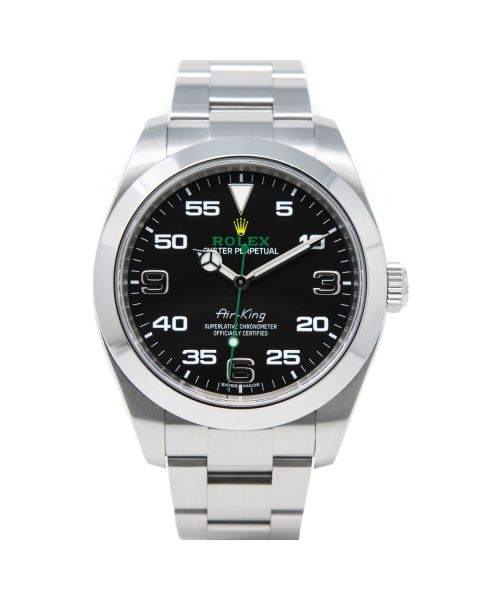 Rolex Men's Air-King 116900 Wristwatch, Oyster Bracelet, Black Arabic Dial, Smooth Bezel
