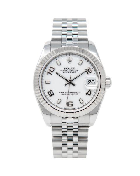 Rolex Datejust 31, White Arabic / Index Face, Steel & White Gold, 178274