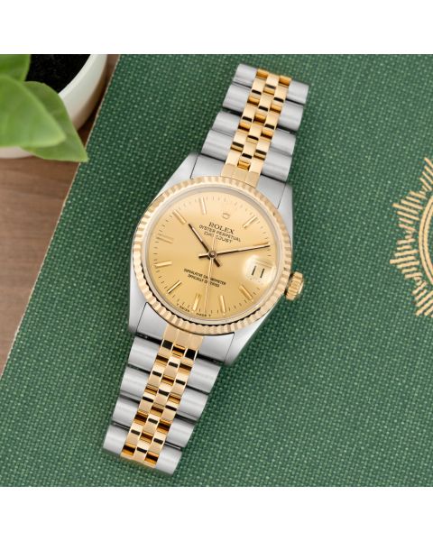 Rolex Datejust 31, 68273, Steel & Gold, Champagne Dial, Jubilee Bracelet, Renewed
