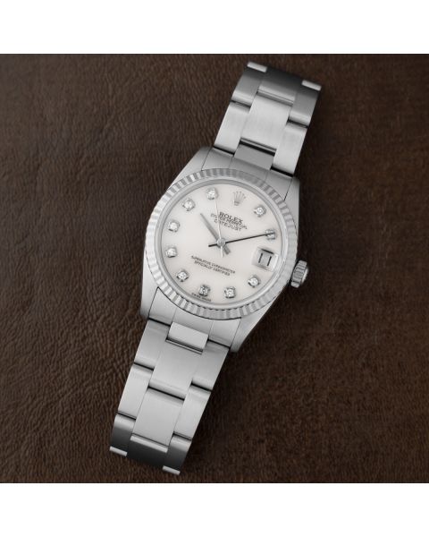 Rolex Datejust 31 68274, Steel & White Gold, Mother of Pearl Diamond, Oyster Bracelet