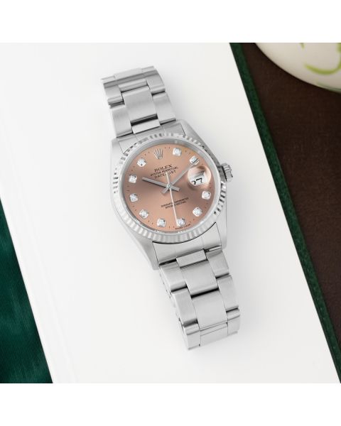 Rolex Datejust 36 16234, Steel & White Gold, Rose Diamond, Oyster Bracelet