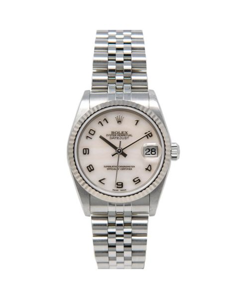 Rolex Datejust 31, Mother of Pearl Arabic Face, Steel & White Gold, 68274
