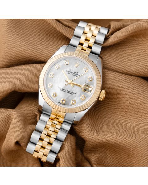 Rolex Datejust 31 178273, Steel & Gold, Mother of Pearl Diamond Dial, Jubilee Bracelet