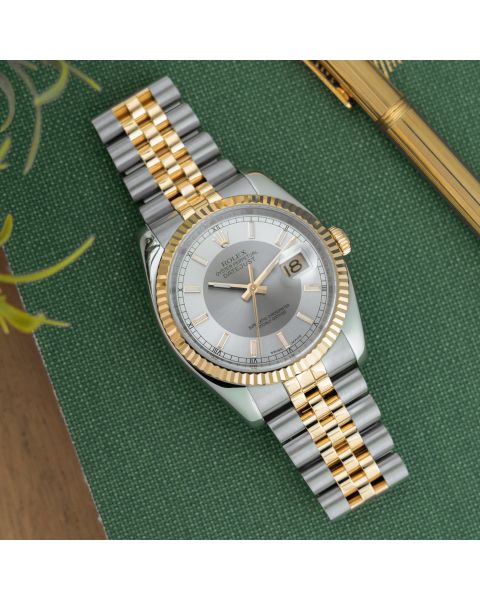 Rolex Datejust 36, 116233, Steel & Gold, Silver Bullseye Dial, Jubilee Bracelet, Box Only, Renewed
