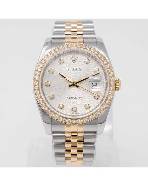 Rolex Datejust 36, 116243, Steel & Gold, Silver Jubilee Diamond Dial, Jubilee Bracelet