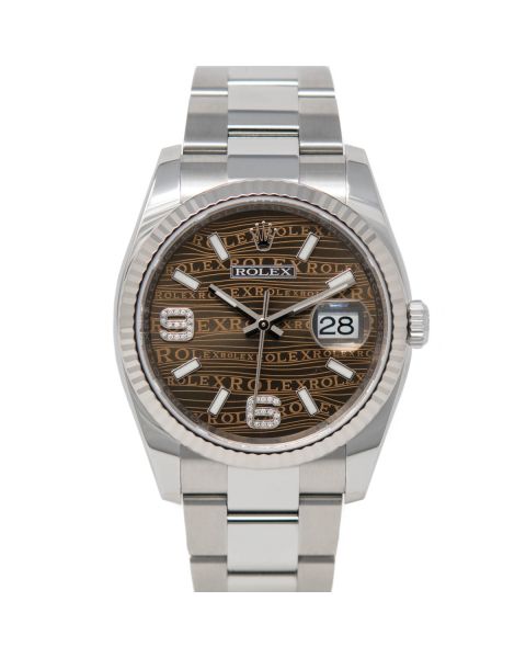 Rolex Datejust 36 116234 Wristwatch, Oyster Bracelet, Bronze Waves Arabic Dial, Oyster Bracelet