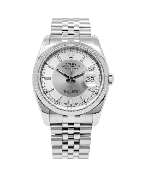 Rolex Datejust 36 116234 Wristwatch, Jubilee Bracelet, Silver/Slate Bullseye Dial, Fluted Bezel