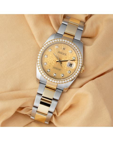 Rolex Datejust 36 116243, Steel & Gold, Champagne Jubilee Diamond Dial, Oyster Bracelet