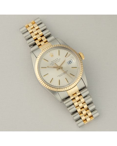 Rolex Datejust 36, 16013, Steel & Yellow Gold, Silver Dial, Jubilee Bracelet, Renewed