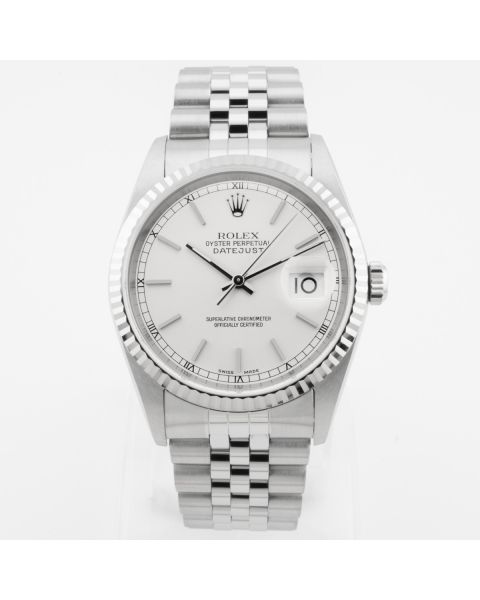 Rolex Datejust 36 16234, Steel & White Gold, Silver Dial, Jubilee Bracelet