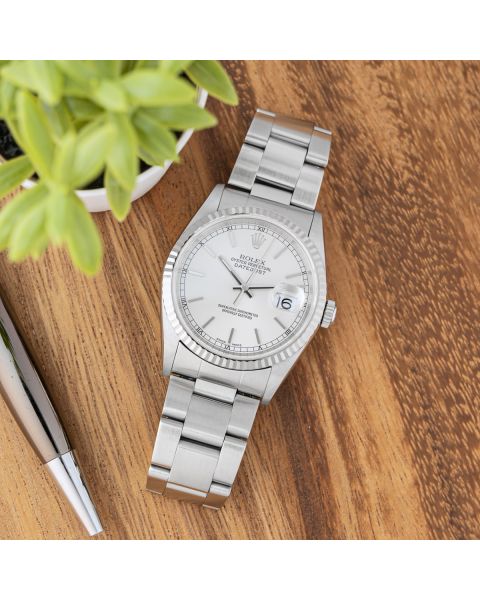Rolex Datejust 36 16234, Steel & White Gold, Silver Dial, Oyster Bracelet