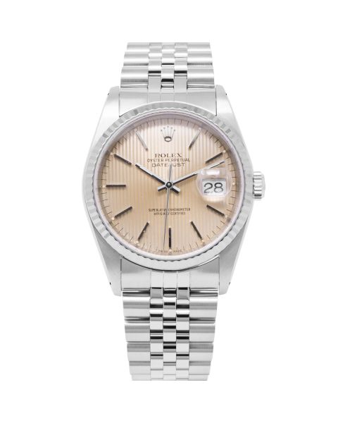 Rolex Datejust 36 16234 Wristwatch, Jubilee Bracelet, Silver Tapestry Dial, Fluted Bezel