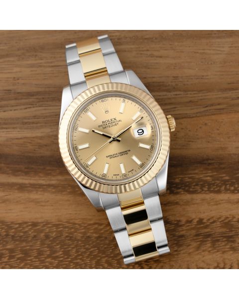 Rolex Datejust II 116333, Steel & Gold, Champagne Dial, Oyster Bracelet, Renewed