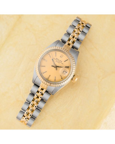 Rolex Lady-Datejust 26, 69173, Steel & Gold, Champagne Dial, Jubilee Bracelet, Renewed