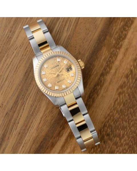 Rolex Lady-Datejust 26, 179173, Steel & Gold, Champagne Jubilee Diamond Dial, Oyster Bracelet, Renewed