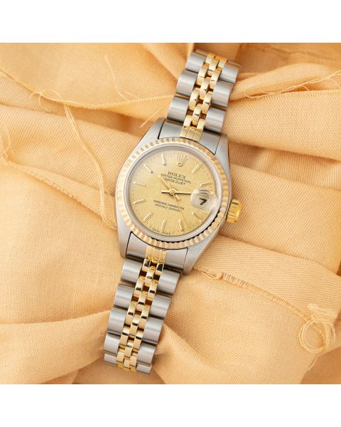 Rolex Lady-Datejust 26 69173, Steel & Yellow Gold, Champagne Linen Dial, Jubilee Bracelet