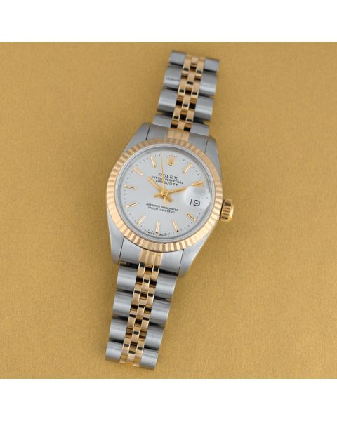 Rolex Lady-Datejust 26, 69173, Steel & Gold, Silver Dial, Jubilee Bracelet, Renewed