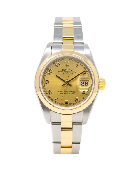 Rolex Lady Datejust 79163 Wristwatch Champagne Arabic, Oyster Bracelet
