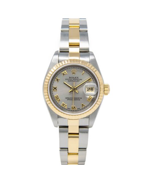 Rolex Lady Datejust 79173 Wristwatch, Oyster Bracelet, Silver Roman Dial, Fluted Bezel