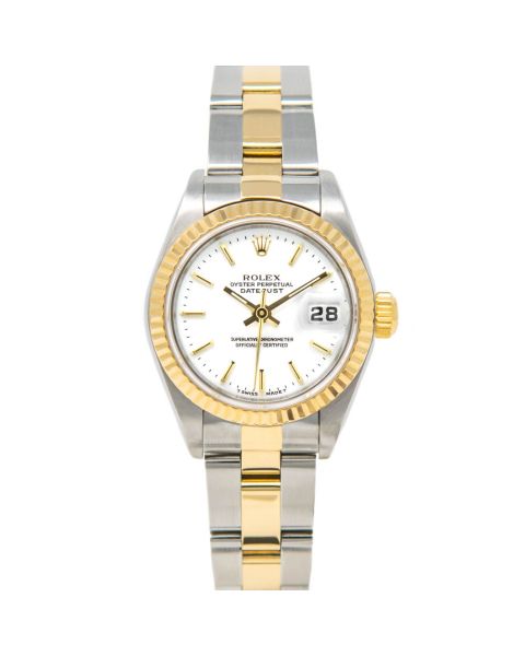 Rolex Lady-Datejust, White Face, Steel & Gold, 79173
