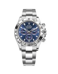 New Rolex Cosmograph Daytona 116509 Wristwatch, Oyster Bracelet, Bright Blue Dial, Tachymeter Bezel