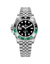 New Rolex GMT-Master II 126720VTNR Wristwatch, Jubilee Bracelet, Black Dial, Green & Black Bezel