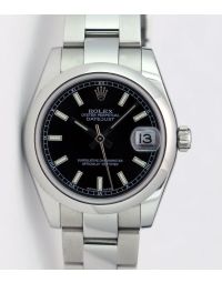 Rolex Datejust Lady 31mm Stainless Steel Black Index 178240 Watch Chest