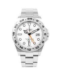 New Rolex Explorer II 42mm Wristwatch, Oyster Bracelet, White Dial, 24 Hour Bezel