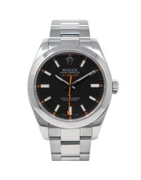 Rolex Milgauss 116400 Wristwatch, Oyster Bracelet, Black Index Dial, Smooth Bezel