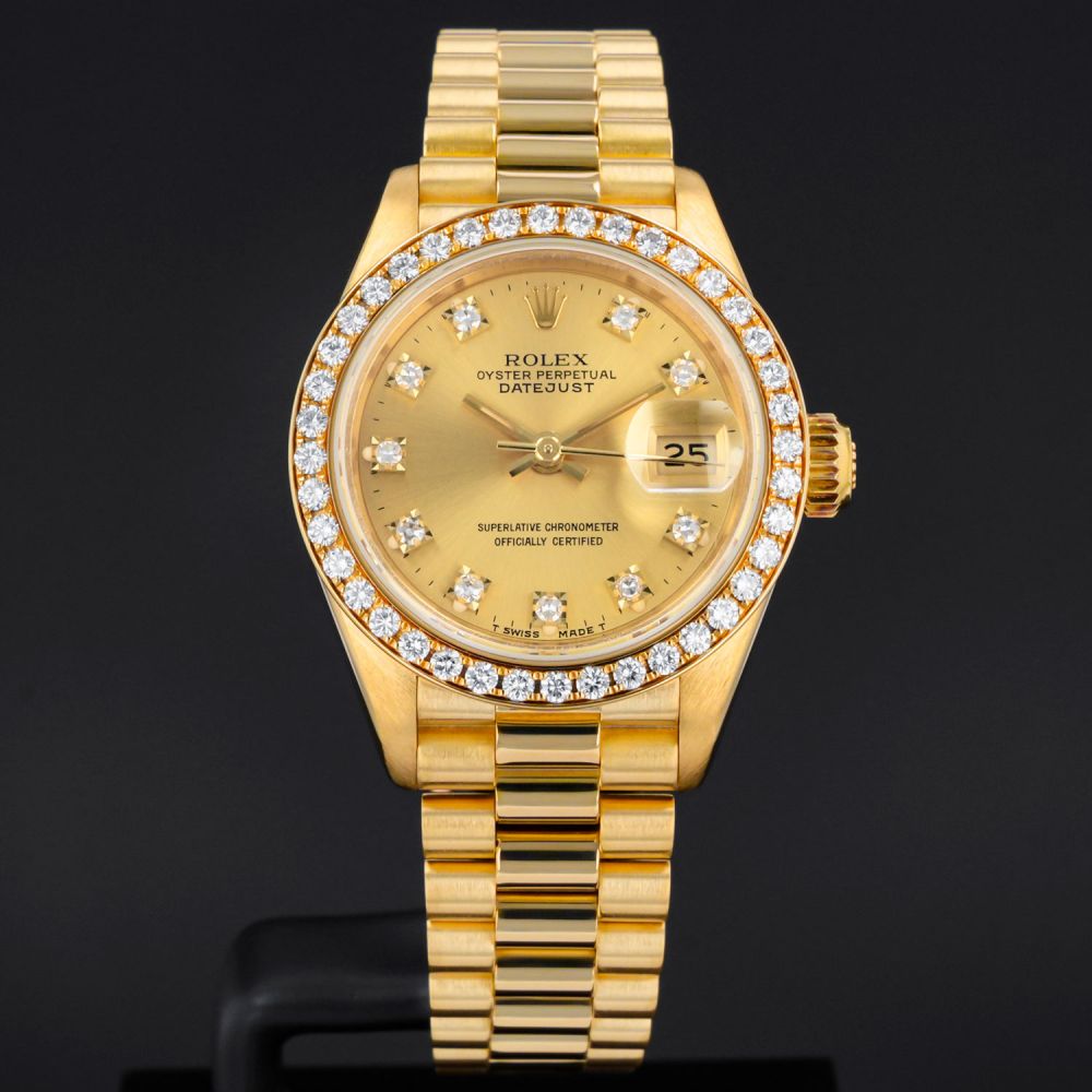 ROLEX レディース腕時計 ゴールド Buy Genuine Rolex Lady-Datejust 26 69138 - Champagne, President
