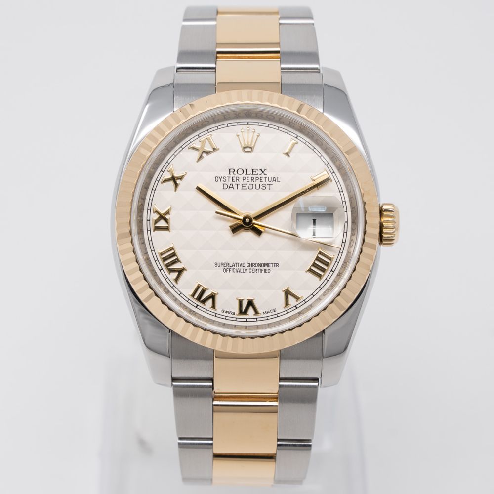 Buy Genuine Rolex Datejust 36 116233 - Ivory Pyramid, Oyster | SKU