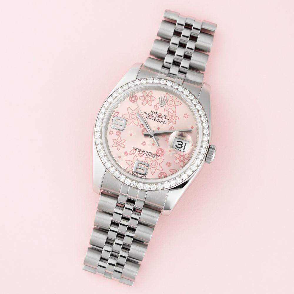 Buy Genuine Rolex Datejust 36 116244 - Pink Floral, Jubilee 