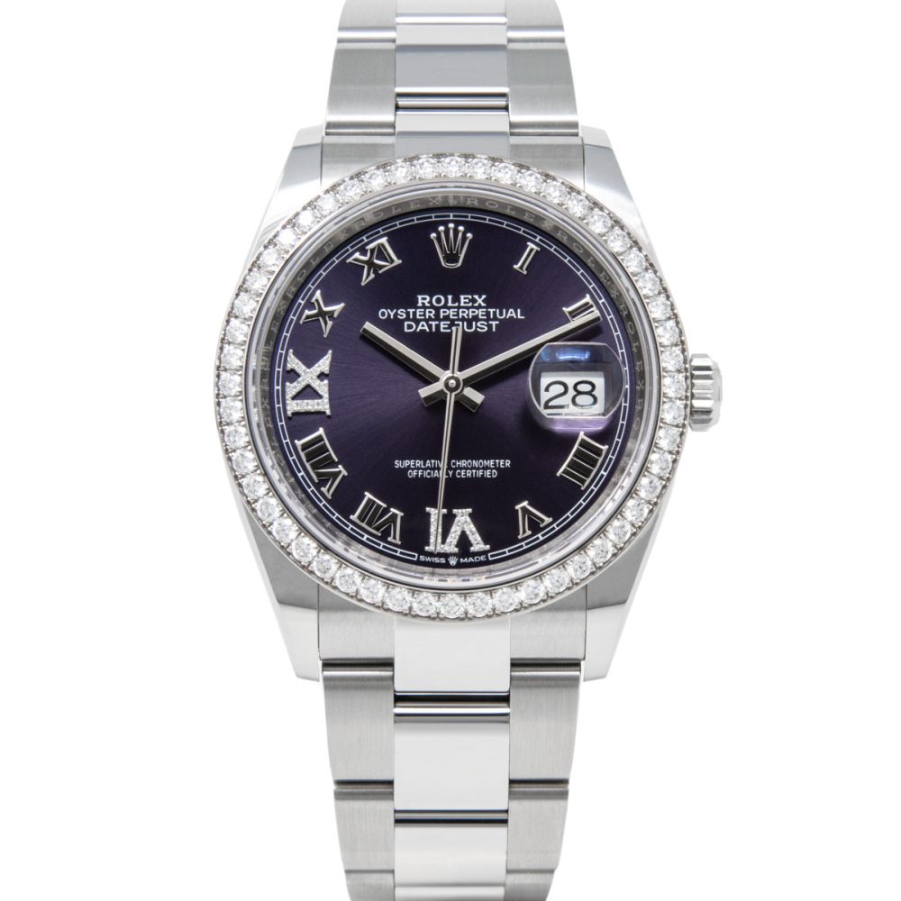Buy Genuine Rolex Datejust 36 126284RBR - Aubergine, Oyster | SKU 6128