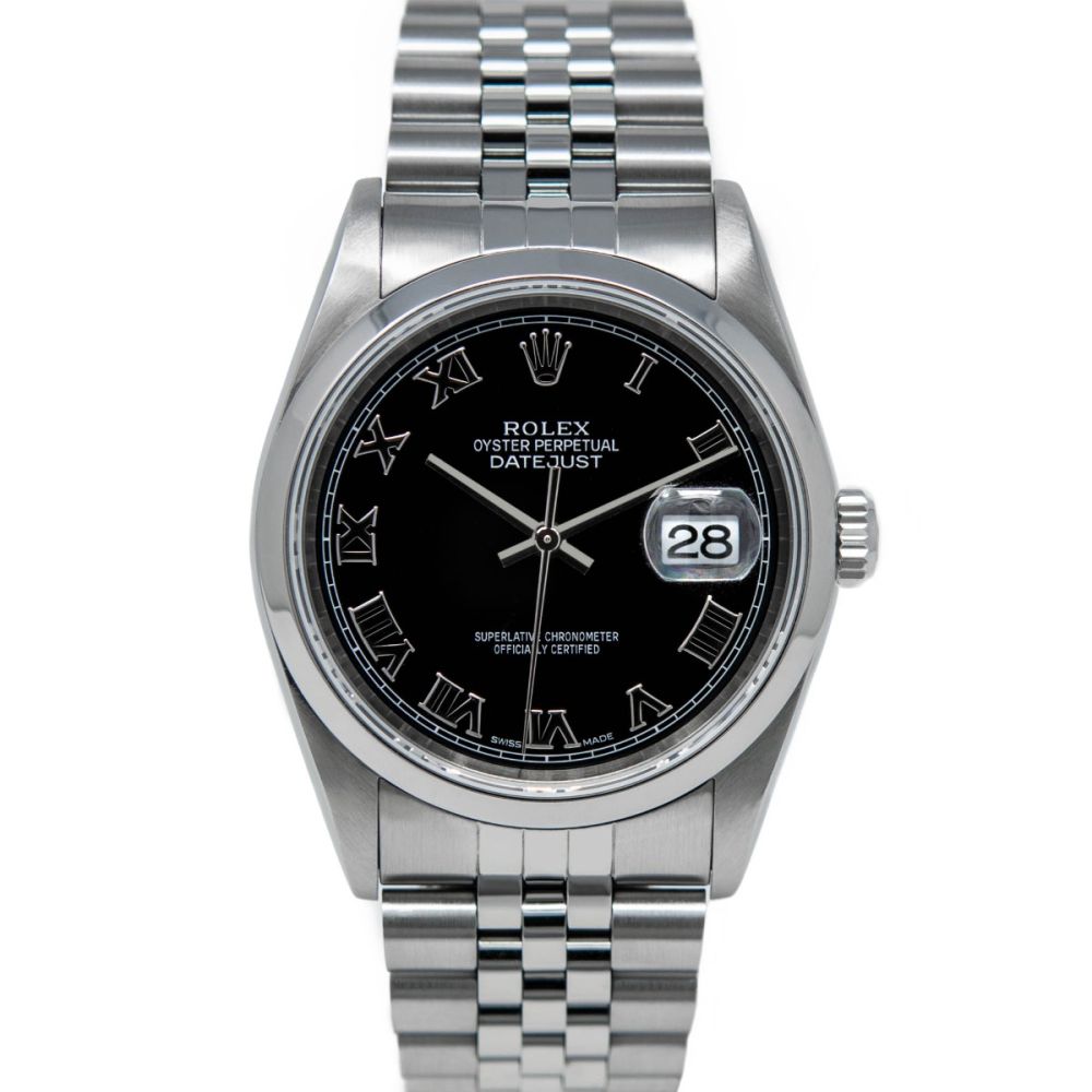 Buy Genuine Used Datejust 36 16200 Watch - Black Dial | SKU 4898