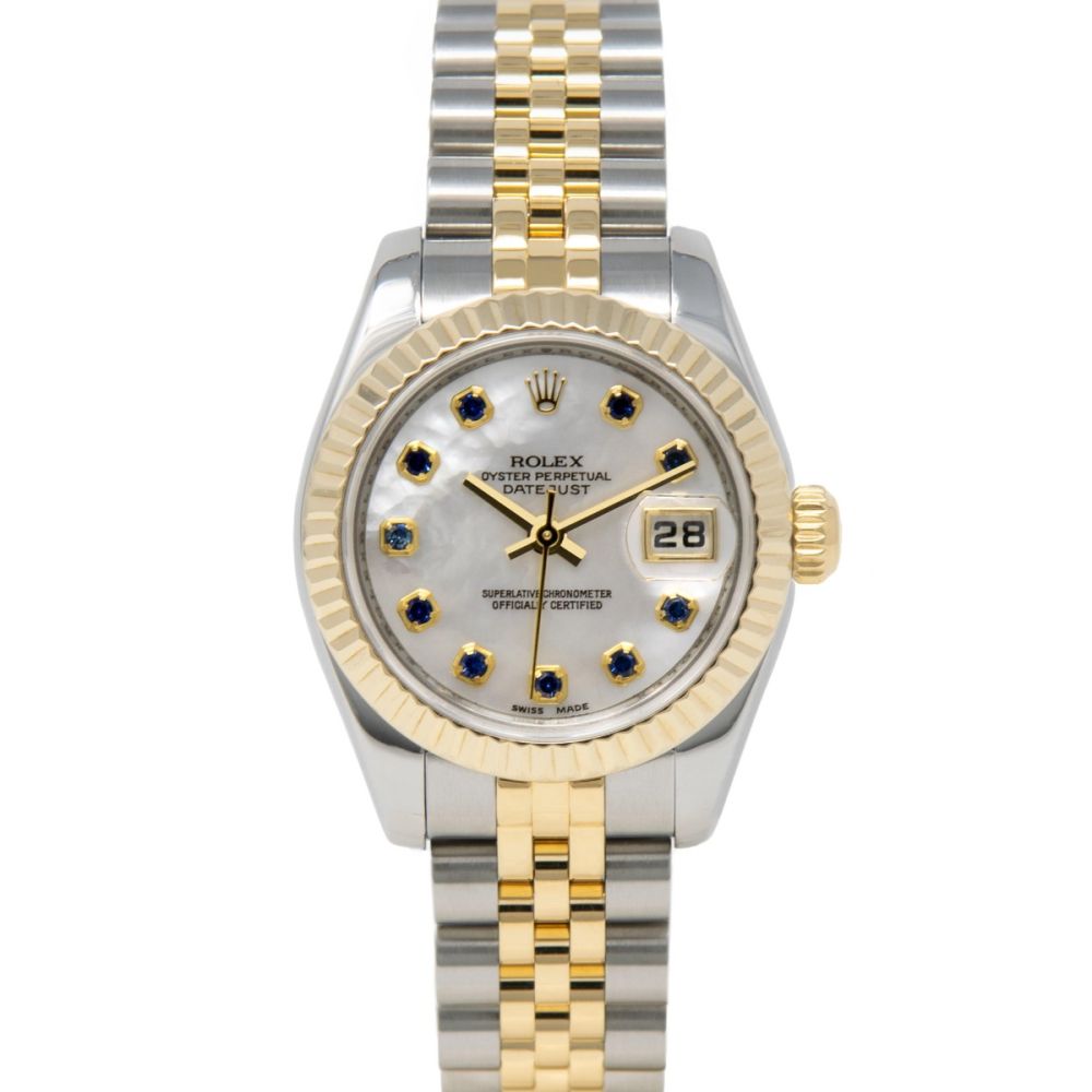 AKIKOAOKI PETIT PATENT WH×WH Buy Genuine Used Lady-Datejust 26 179173 Watch - Mother of Pearl