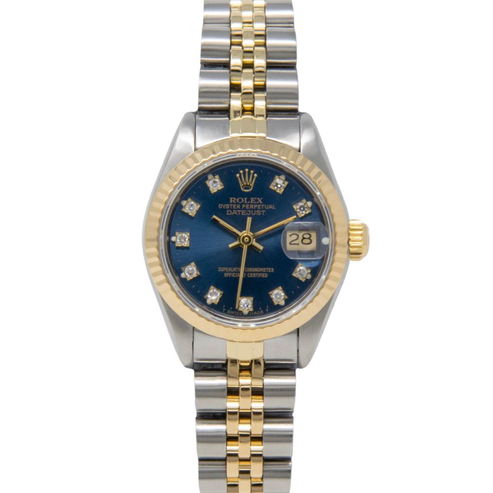 時計 M69173 Rolex Oyster Lady-Date just Buy Genuine Used Lady-Datejust 26 69173 Watch - Blue Dial | SKU 127