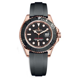 Rolex Yacht-Master 40 126655 Wristwatch, Rotatable Bezel, Black Dial, Oysterflex Bracelet