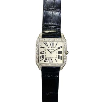 Cartier, Santos-Dumont, Silver Roman Dial, Diamond Bezel, WH100251