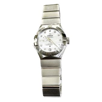 Omega, Constellation, Mother of Pearl Diamond Dial, Stainless Steel, 127.10.27.20.55.001